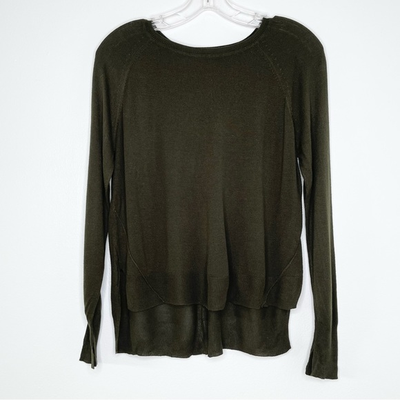 Zara Sweaters Zara Lightweight Semi Sheer Knit Sweater In Olive
